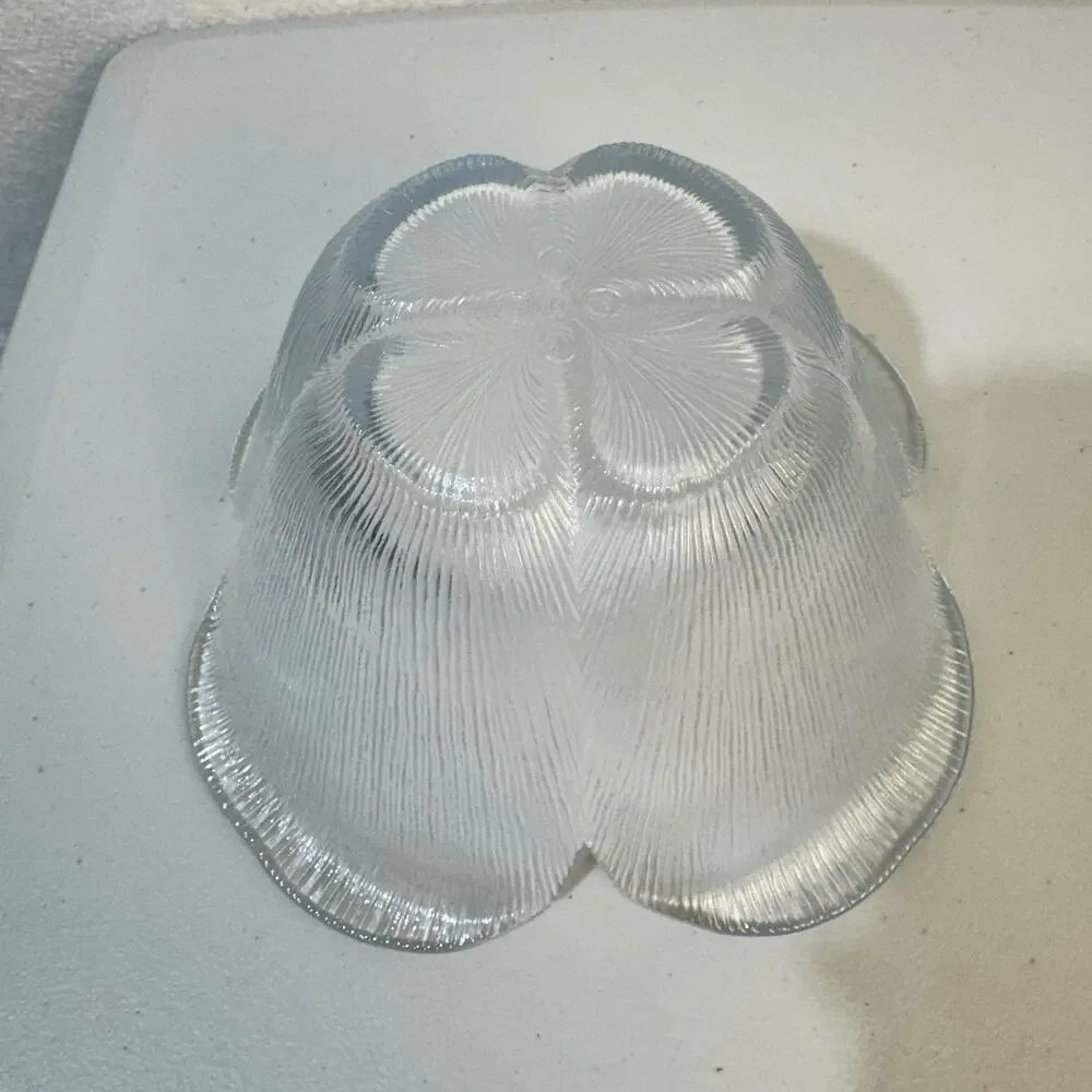 Holmegaard Garni Bowl Flower Petal Clear Glass Danish Serving Dish Copenhagen